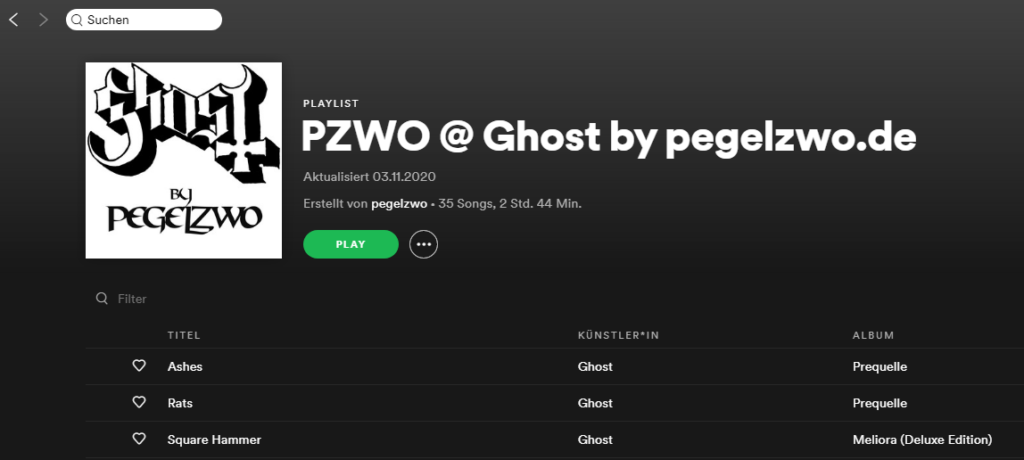 Neue Playlist: Ghost